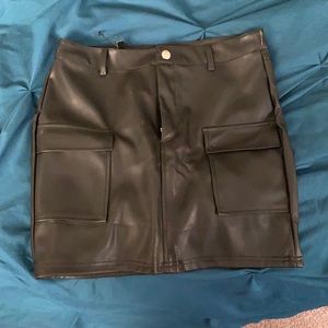 Black leather skirt
